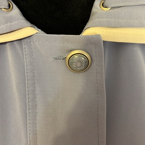 Vintage CS lightweight coat: (L) periwinkle with cream. Grommet and rope trim. - Picture 3 of 11
